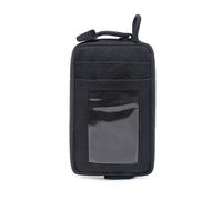 Ceinture, porte-monnaie, porte-monnaie, carte militaire, sac de rangement, forme rectangulaire, sac de téléphone, sac de transport militaire, sac de transport, Couleur : noir, Taille unique