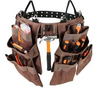 VEVOR Ceinture à Outils pour Charpentier Construction 19 Poches 81,2-137,2 cm