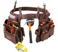 Ceinture Porte Outil-VEVOR-22 poches, réglable 29 pouces à 54 pouces,sac à outils amovible-pour Électricien, Charpentier,Marron