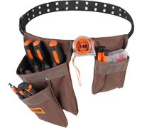 Ceinture porte-outils 13 poches réglable de 73,6 à 137,2 cm Sac à outils en polyester Sac à outils amovible pour électricien menuisier bricoleur travailleur du bois bâtiment encadreur