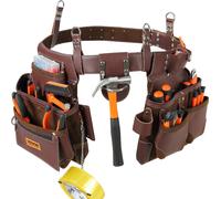 Ceinture porte-outils 22 poches réglable de 73,6 à 137,2 cm Sacoche porte-outils amovible en polyuréthane de première qualité pour électricien menuisier bricoleur travailleur du bois du bâtiment Marro