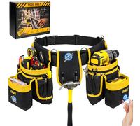 Ceinture porte Outils mit 27 Poches,Ceinture à Outils,Amovible Réglable Sac à Outils Magnétique avec 4 anneaux en D,Rembourrée Robuste pour Hommes,électriciens,Charpentiers,Ouvriers du Bâtiment