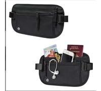 Ceinture Porte-Valeurs Anti-Vol RFID - Banane Sécurité Étanche Homme/Femme - Discrète sous Vêtements pour Voyage, Sport, Ville - Protection Contre Pickpockets (Noir)