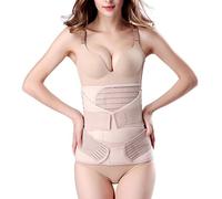 Ceinture post partum 3 en 1 ceinture post natale, gaine post-partum récupération / après grossesse / maternité - de marque -bande de support, minceur, soutien du ventre et dos (plus size, Beige)