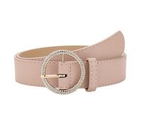 Ceinture pour femme avec boucle ronde incrustée, rose, taille unique