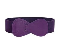 Ceinture pour femme Nouvelle ceinture élastique pour femme avec manteau en duvet Ceinture large Ceinture large Ceinture Cuir Armée (Purple, One Size)