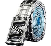 Ceinture pour Hommes en Acier Inoxydable sans Cuir Ceintures De Robe en Métal Réglables pour Hommes avec Boucle De Lettre, Black V, 130CM/51.2''