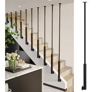 Ceinture pour Outils de Coiffure Balustres d'escalier à équerre réglable en Fer for escaliers intérieurs de Niveau/Pente, dorés et Noirs, 50-240 cm(Black,200cm/78.7in/6.5ft)