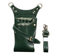 Ceinture pour outils de coiffure Sac à ciseaux, trousse à outils de coiffeur, sac à bandoulière de barbier, rangement de maquillage for animaux de compagnie, sac à ciseaux, sac de barbier(Green)