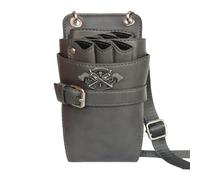 Ceinture pour Outils de Coiffure Sac à Outils de Coiffure Pochette à Ciseaux Facile à Transporter for coiffeurs Sac de barbier Portable(Grey)