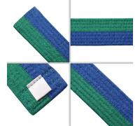Ceinture pour taekwondo 280cm Polyester Ceinture pour taekwondo(Green-blue) | Tissu polyester pour robuste, coutures doubles, résistance à l'usure, idéal entraînement quotidien