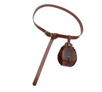 Ceinture pratique en cuir PU avec sangle réglable pour foires historiques, aventures en plein air et événement costumé, pochette utilitaire sur le thème des chevaliers, Cst074br, Taille unique, Beauté