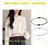 Ceinture réglable à la taille - Fermeture à boucle unique, ajusteur de taille élastique pour chemises/pantalons - Longueur personnalisable, crée un ajustement parfait - Se porte avec des chemises, t-s