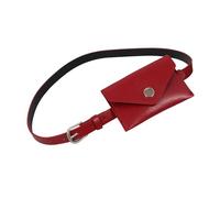 Ceinture réglable en cuir PU - Design fin - Rangement spacieux - Activité de plein air - Élégant - Sac minceur, Rouge, Taille unique, Beauté de masse