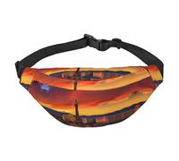 Ceinture réglable Las Vegas Sunset - Tendance - Résistante à l'eau - Pour la randonnée, les voyages, la course à pied, la randonnée, le cyclisme, noir, One Size
