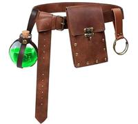 Ceinture Renaissances PU Fannys Pack Ceinture Pochettes Accessoires Halloween Fête Cosplay Costumes médiévaux Chevaliers Costume médiéval Pirate Cuir, Costume régulier marron, Taille unique, Beauté de