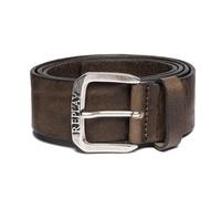 REPLAY Vintage Leather Belt W110 Faded Grey Mud