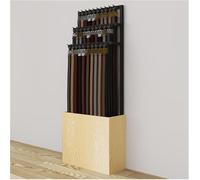 Ceinture Robuste Étagère De Rangement Ceinture Présentoir Ceinture De Détail Commerciale Présentoir De Ceinture Porte-Ceinture Hommes Placard Organi, Black + Wood Color, 60×25×165cm