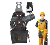 Ceinture robuste - Tissu Oxford 1680D noir imperméable - Organiseur résistant - Poche à vis pratique pour les artisans - Support stable pour visseuse sans fil