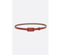 Ceinture rouge fine à boucle rectangulaire gainée