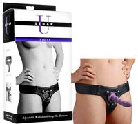 Ceinture sangle en cuir et métal sex toys noir pour faille gode portable