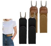 Ceinture Sans Boucle Élastique Homme,Sangle Élastique Sans Fermoir,Ceinture Multifonction Pratique,Elastique Femme Ceintures de Voyage Pour le Sport,Randonnée,Conduite en Ville (Noir*2+Marron*2)