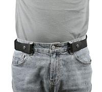 Ceinture sans boucle pour homme - Ceinture élastique invisible extensible et réglable - Sans boucle - Largeur 3,51 cm - Pour pantalon en jean, a-noir, Für Hosengröße Size 70-120cm