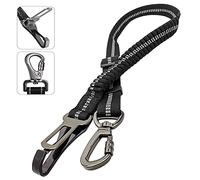 Ceinture Securite Chien Ceinture Chien Voiture Ceinture de Sécurité Longueur Réglable Amorti Absorption des Chocs Ceinture Réfléchissante Élastique Noire Convient à Tous Les Chiens et Voitures