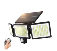 Ceinture solaire extérieure étanche 346 LED avec capteur de mouvement, mode de télécommande de projecteur adapté au patio, au gara et à l'arrière-cour(304LED)