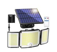 Ceinture solaire extérieure étanche 346 LED avec capteur de mouvement, mode de télécommande de projecteur adapté au patio, au gara et à l'arrière-cour(346LED)