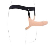 Ceinture strap-on en silicone 6.3in avec manche creux pour érection prolongée, réaliste et ajustable, sex toy pour femmes et hommes, waterproof, facile à nettoyer
