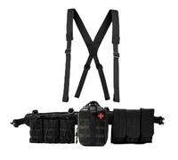 Ceinture Tactique 6 en 1 avec Poche à Cartouche pour Accessoires, Pochette pour Patrouille en Plein air, multifonctionnelle, en Nylon Molle, Amovible, réglable, Ceinture Tactique équipée-BK