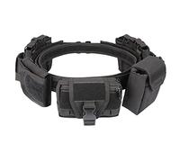 Ceinture tactique multifonctionnelle, sac militaire Molle 6 pièces avec libération rapide, ceinture tactique réglable amovible équipée (BK)