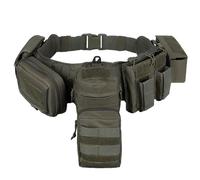 Ceinture Tactique Police avec Système Molle, Ceinture de Transport D'équipement Multifonctionnelle, pour L'Armée en Plein Air et L'Edc(Green)