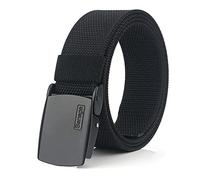 Ceinture Tactique Pour Hommes Avec Ceinture en Métal Avec Boucle en Nylon Pour Hommes(A-Noir)