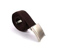 Ceinture Tactique Unisexe avec Boucle en Métal Argenté Brillant Ceinture en Tissu Réglable Ceinture Militaire Décontractée pour Hommes Femmes Sports de Plein Air 66-139cm, Marron, Taille Unique