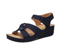 Ceinture Talon Haut Femme Sandales En Cuir Les sandales plates d'été à la pour femmes conviennent à la plage, à la maison et à l'extérieur Chaussons Mules Femme Ete Chaussures Femme Petit (Blue, 40)