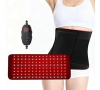 Ceinture thérapeutique à 120 LED à lumière rouge - 5 niveaux de vibrations - Massage avec mode pulsé 10 Hz - Thérapie par lumière infrarouge pour les douleurs du dos, des épaules et de la taille