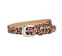 Ceinture tissée à imprimé léopard pour femme avec boucle aiguille tendance et polyvalente pour jeans tendance et personnalisée, jaune, 110 cm
