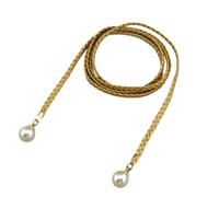 Ceinture Tissée Cuir, Corde Nouée Chaîne de Taille, Chaîne de Ceinture Tressée Fin 140 cm, Ceinture de Chaîne de Robe, Réglable Chaîne de Bijoux de Corps pour Femme et Filles (Doré)