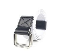 Ceinture tressée en nylon décontracté Double anneau Bouton carré Ceinture pour homme en toile Largeur 3,8cm Ceinture en jean, 140cm