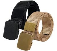 Ceinture tressée for Homme, Ceinture Tactique légère en Nylon, Taille jusqu'à 67 (Couleur : Bleu, Taille : 150 cm/59")(Black/Khaki,160CM/63)