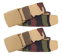 Ceinture tressée for Homme, Ceintures for Hommes et Femmes, en Toile de Nylon Camouflage, Respirante, Style Militaire, à dégagement Rapide, Grande Taille, Lot de 2(Wasteland Camo,120CM(47 inch))