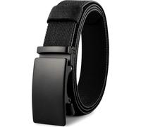 Ceinture universelle pour hommes avec boucle automatique, nylon noir, largeur 3,6 cm - longueur 125 cm