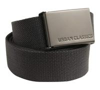Urban Classics Ceinture toile unisexe – Ajustable sans trous, boucle métal – Anthracite