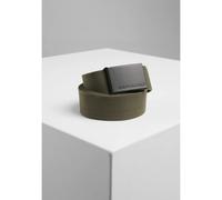 Urban Classics Ceinture Canvas Mixte ajustable boucle métal Olive/Black 120 EU
