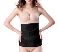Ceinture ventrale 3 en 1 post-partum, Ceinture ventre/taille/bassin de récupération, noir, taille unique