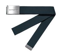 Ceinture verte Carhartt Clip Belt Chrome Deep Lagoon avec boucle métallique à clip réglable