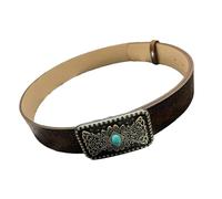 Ceinture vintage en similicuir souple avec boucle gravée - Style années 90 - Réglable - Unisexe - Accessoire de mode, Boucle carrée, taille unique