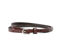 Ceinture vintage fine en cuir, 1 cm de largeur, pour femme, style décontracté, idéale pour les jeans, robes et pantalons.,Café,105x1cm